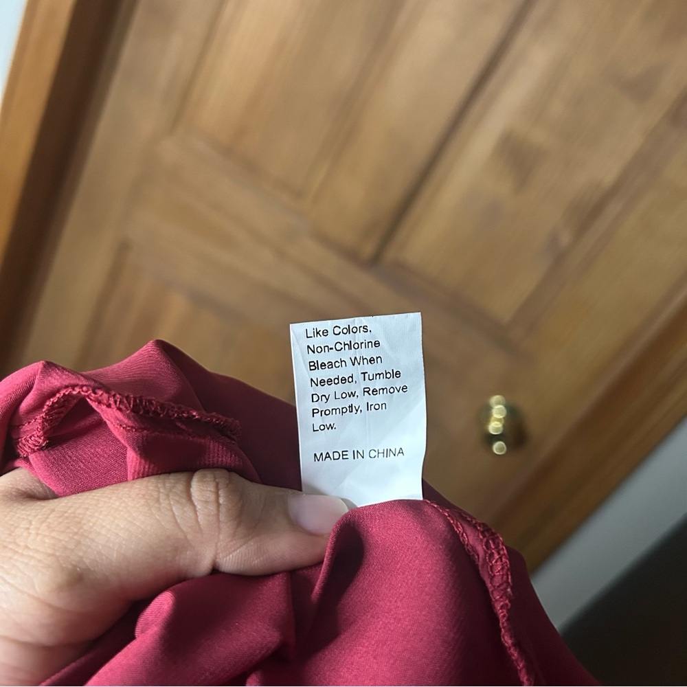 Burgundy Open Front Blouse - Picture 6 of 6